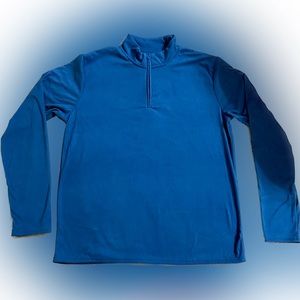 MENs MICRO FLEECE BLUE QTR HALF ZIP PULLOVER SWEATER SHIRT SWEATSHIRT 2XL SOFT